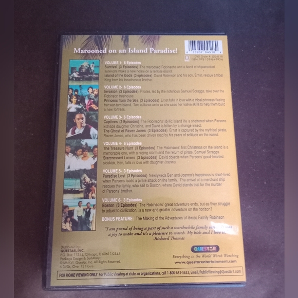 The Adventures of Swiss Family Robinson (DVD 6-Disc Set) Like New - Picture 5 of 6